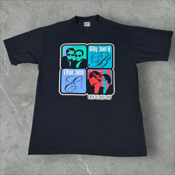Vintage Y2K Elton John & Billy Joel Face To Face Tour 2001 New Old Stock - XL - Picture 1 of 8